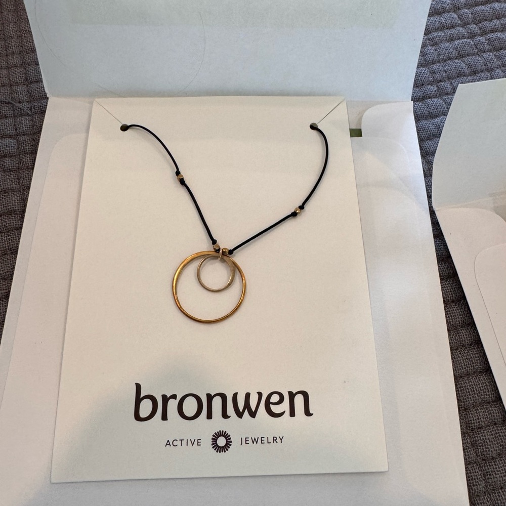 Dual Circle Gold and Black Necklace Bronwen